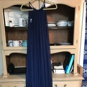 Navy blue Davids Bridal dress